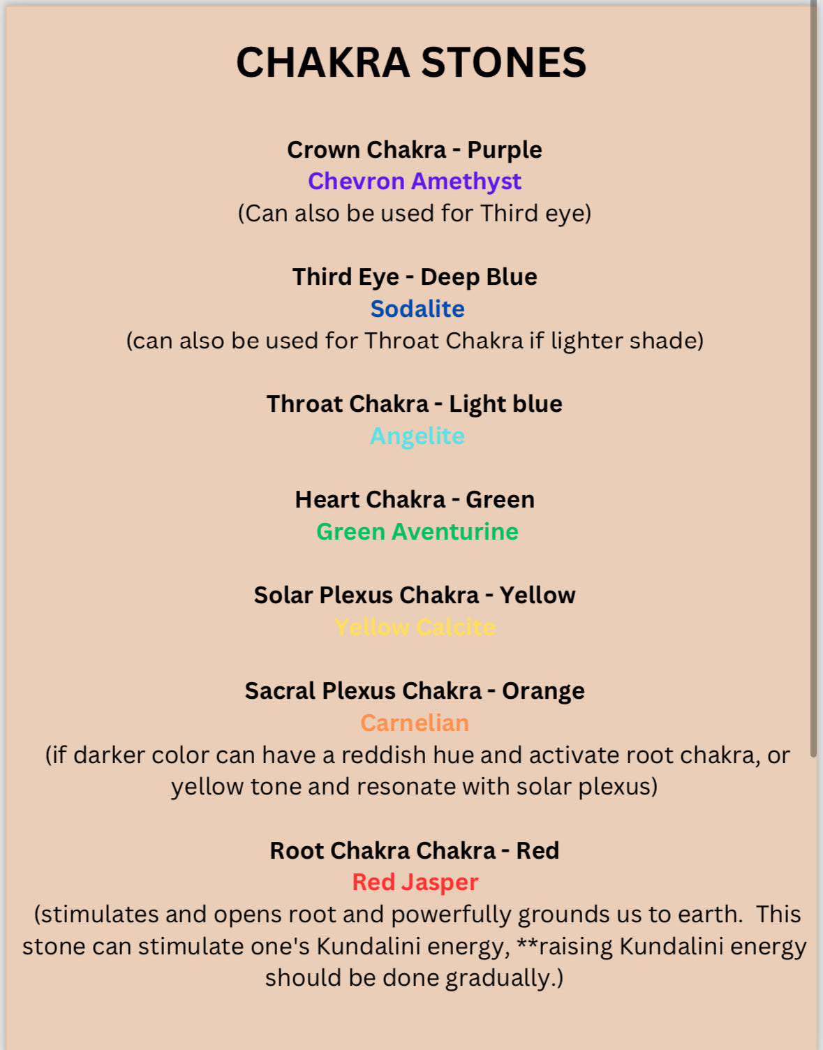 Chakra Gemstone Set
