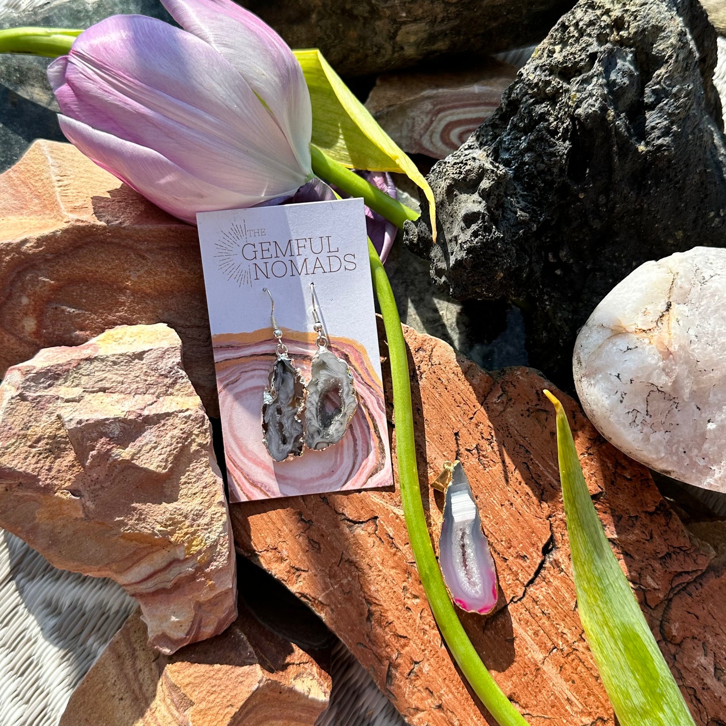 Geode Slice Earrings