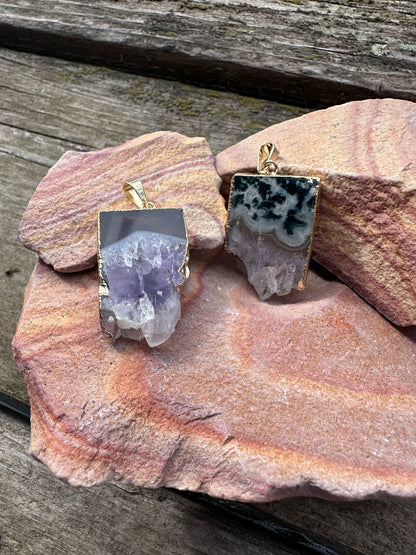 Amethyst Rectangle Necklace