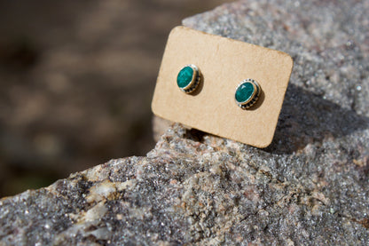 Faceted Gemstone Stud Earrings