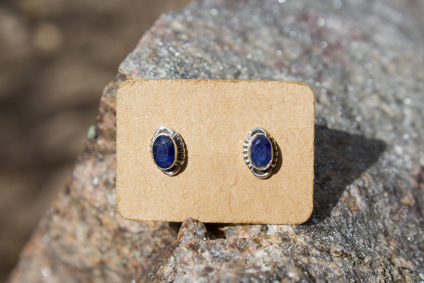 Faceted Gemstone Stud Earrings