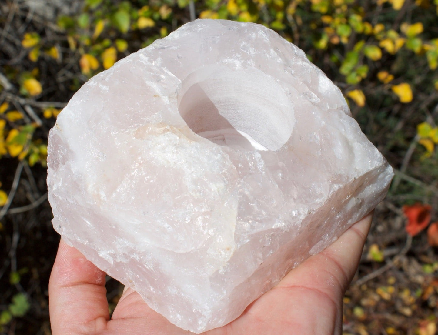 Rose Quartz Candle Holder