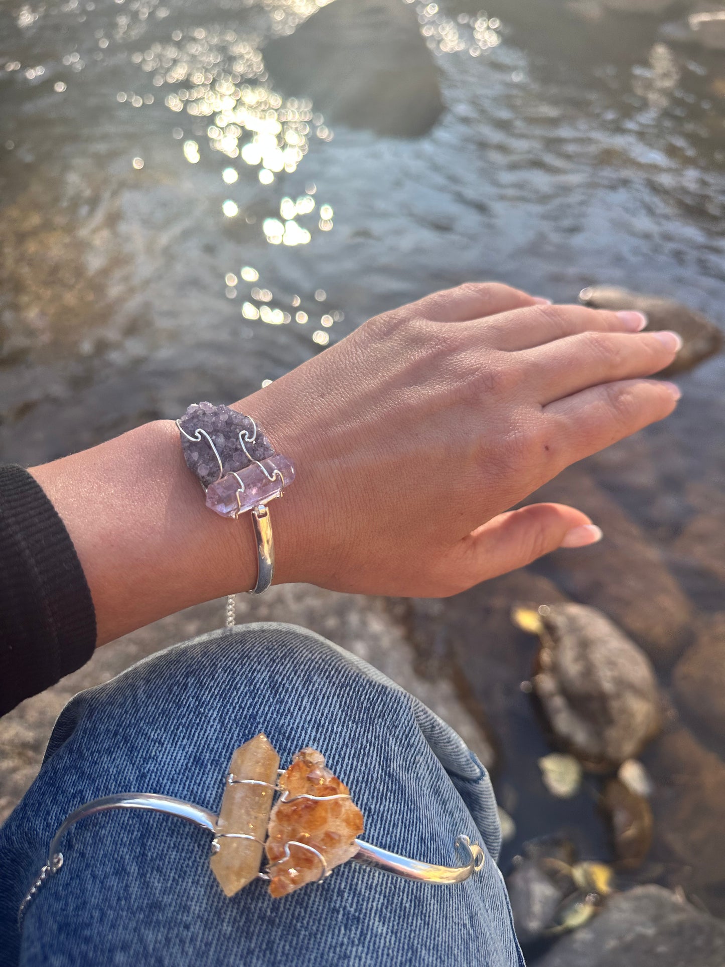 Gemstone Cluster Bracelets