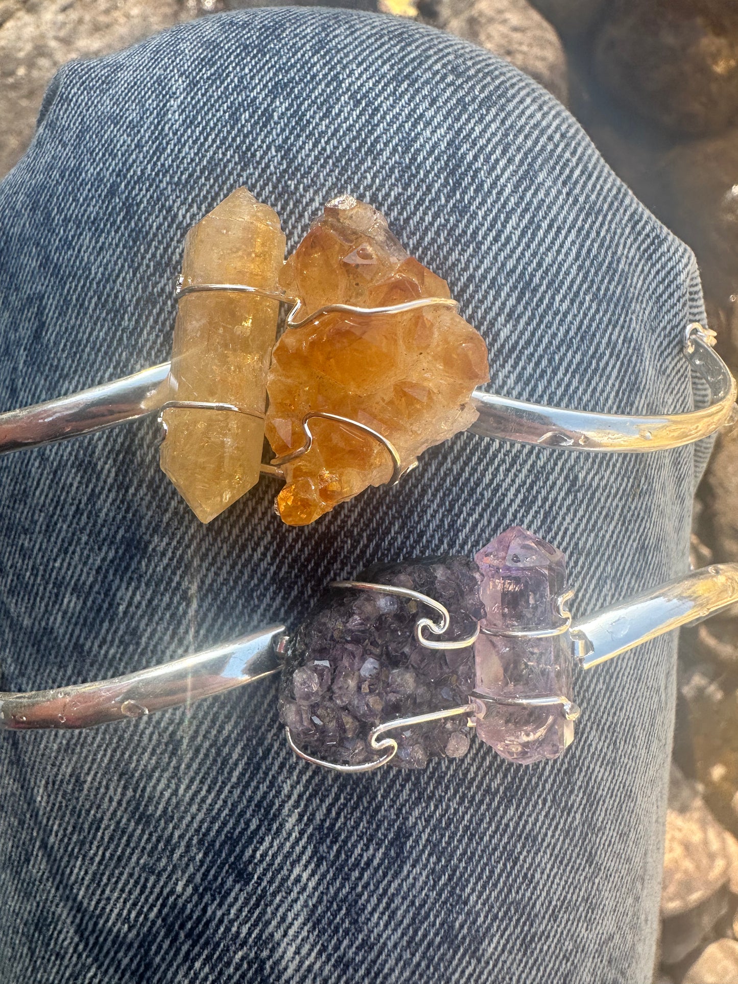 Gemstone Cluster Bracelets